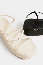 Black Strappy Flatform Sandals in Extra Wide EEE Fit | Yours Clothing 6