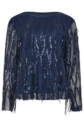 STAR Navy Blue Sequin Tassel Top | StarByJM 5