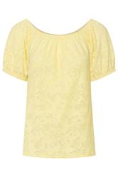 M&Co Petite Yellow Burnout Floral Bardot Top | M&Co 5