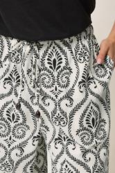 PixieGirl Petite Women's Ivory White Tile Wide Leg Trousers | PixieGirl 4