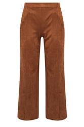 PixieGirl Petite Women's Tan Brown Suedette Wide Leg Trouser | Pixie Girl 5