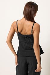 PixieGirl Petite Women's Set Black Cotton Cheesecloth Top & Trousers | PixieGirl 4