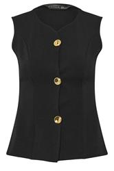 PixieGirl Petite Women's Black Button Sleeveless Top | PixieGirl 5