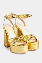 PixieGirl Gold Shine Platform Heels In Standard Fit | PixieGirl 2