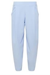 PixieGirl Petite Blue Crinkle Barrel Leg Trousers