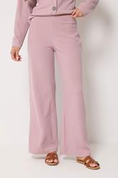 PixieGirl Petite Women's Set Pink Ribbed Top & Trousers | PixieGirl 5