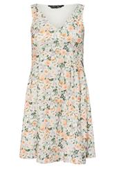 PixieGirl Petite Women's Sage Green Floral Full Mini Dress | PixieGirl 6