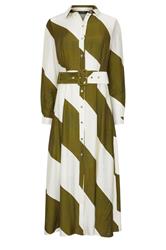 STAR Khaki Green Stripe Shirt Dress | StarByJM 5