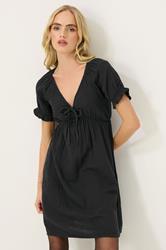 PixieGirl Petite Women's Black Tie Front Mini Dress | PixieGirl 1