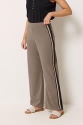 M&Co Petite Mocha Brown Side Stripe Trousers | M&Co 3