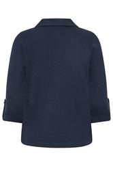 PixieGirl Petite Women's Navy Blue Button Cotton Shirt | PixieGirl 6