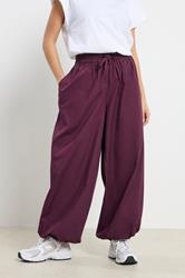 PixieGirl Petite Women's Plum Purple Poplin Balloon Trousers | PixieGirl 2