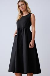 M&Co Petite Black Cotton Sleeveless Dress | M&Co 1