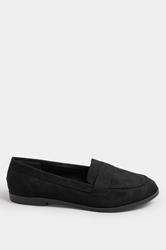 Black Suede Loafers In Wide E Fit | Yours Clothing 3