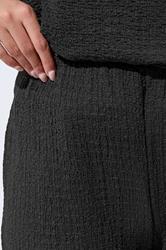 LIMITED COLLECTION Plus Size Black Textured Wide Leg Trousers | Yours Clothing 5