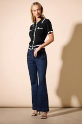STAR Black Knitted Contrast Pearl Button Cardigan | StarByJM 3