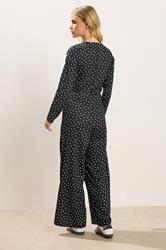 PixieGirl Petite Women's Black Spot Wide Leg Jumpsuit | PixieGirl 3