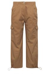 PixieGirl Petite Brown Cuffed Cotton Cargo Trousers