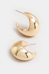 Gold Tone Teardrop Chunky Hoop Earrings | Yours Clothing 3