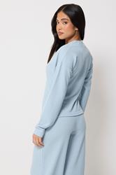 PixieGirl Petite Women's Set Light Blue Ribbed Top & Trousers | PixieGirl 4