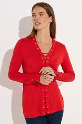 STAR Red Lace Up Eyelet Top | StarByJM 1