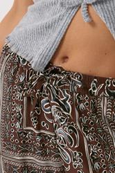 PixieGirl Petite Women's Brown Paisley Tie Waist Trousers | PixieGirl 4