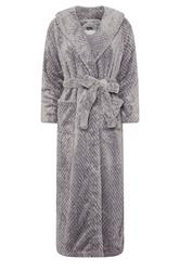 PixieGirl Petite Women's Grey Honeycomb Hooded Dressing Gown | PixieGirl  1