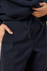 PixieGirl Petite Women's Navy Blue & White Side Stripe Trousers | PixieGirl 4