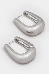 Silver Tone Square Hoop Earrings | Yours Clothing 2