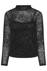 M&Co Petite Black Animal Velvet Top | M&Co 5