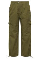 PixieGirl Petite Khaki Green Cuffed Cotton Cargo Trousers
