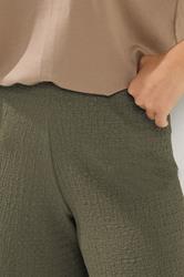 PixieGirl Petite Women's Khaki Green Textured Wide Leg Trousers | PixieGirl 4