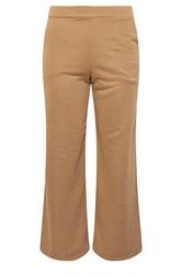 PixieGirl Petite Women's Beige Brown Wide Leg Joggers | PixieGirl 1