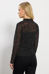 M&Co Petite Black Animal Velvet Top | M&Co 2