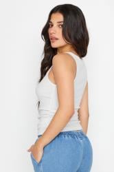 PixieGirl Petite Women's 2 PACK Black & White Ribbed Popper Vest Tops | PixieGirl 5
