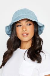 Light Blue Denim Look Bucket Hat | Yours Clothing 1