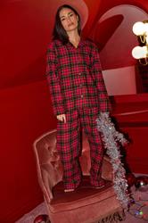 PixieGirl Petite Women's Red & Black Cotton Check Pyjama Set | PixieGirl 1