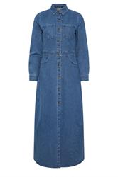 PixieGirl Petite Women's Blue Denim Maxi Dress | PixieGirl 6
