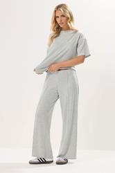 PixieGirl Petite Women's Grey Marl Soft Touch Pintuck Trouser | PixieGirl 1