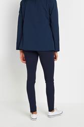 M&Co Navy Blue Skinny Bengaline Formal Trousers | M&Co 2