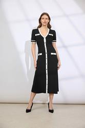 STAR Black Contrast Knitted Dress | StarByJM 1