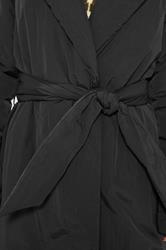 PixieGirl Petite Women's Black Belted Padded Midi Coat | PixieGirl 4