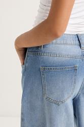 PixieGirl Petite Women's Blue Seam Front Wide Leg Jeans | PixieGirl 4