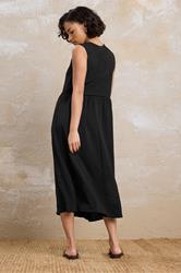 PixieGirl Black Tie Front Midi Dress | PixieGirl 3