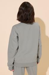 PixieGirl Petite Women's Grey 'Stockholm' Slogan Embossed Sweatshirt | PixieGirl 5