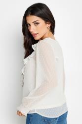 PixieGirl Petite Womens White Dobby Crochet Blouse | PixieGirl 3