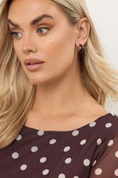 Gold Tone Tortoise Shell Teardrop Stud Earrings | Yours Clothing 1