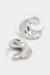 Silver Tone Twisted Stud Earrings | Yours Clothing 3