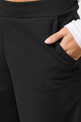 PixieGirl Petite Women's Black Scuba Wide Leg Trousers  4