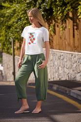 M&Co Khaki Green Tie Hem Trousers | M&Co 3